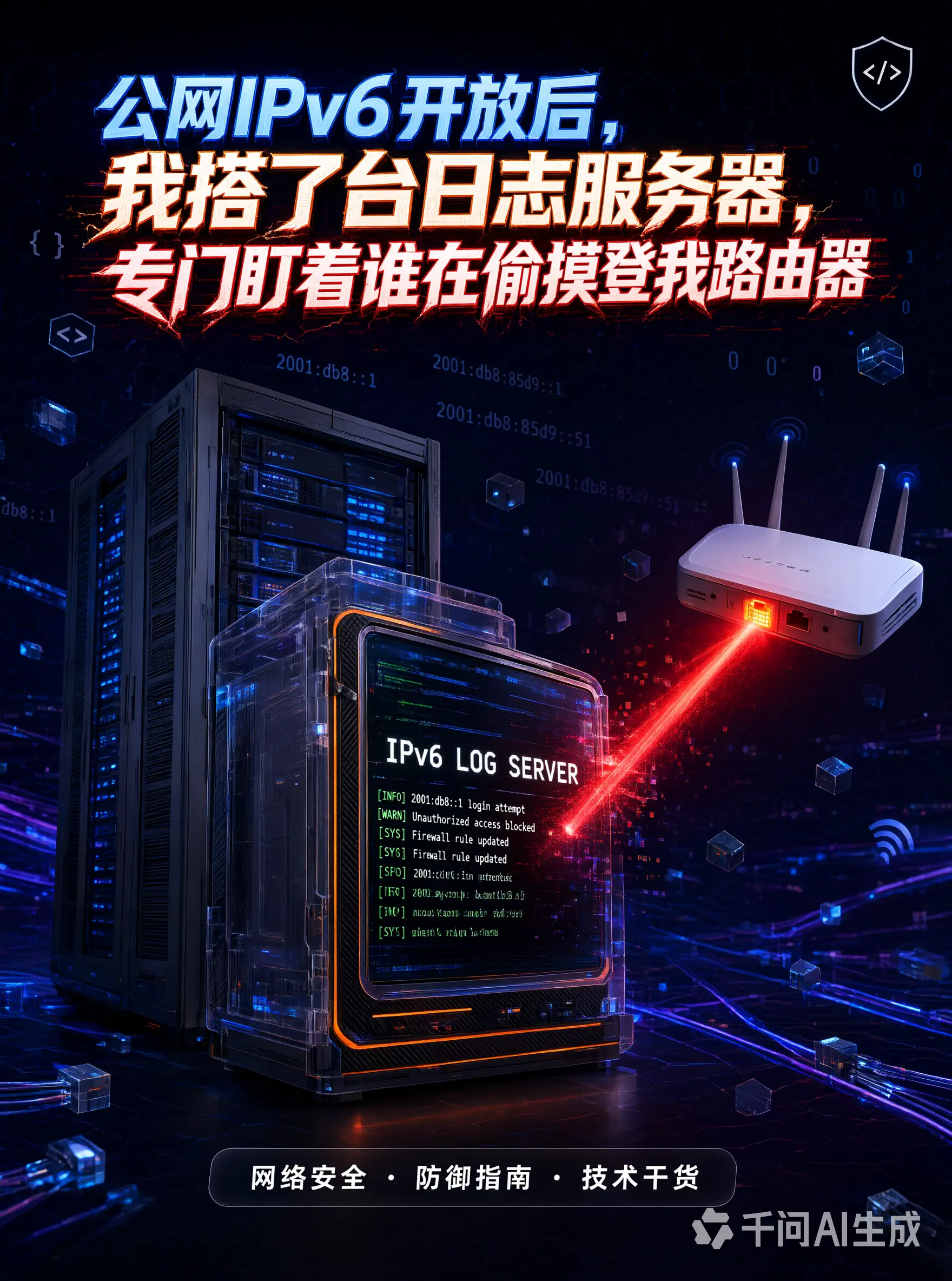 公网IPv6开放后，我搭了台日志服务器，专门盯着谁在偷摸登我路由器